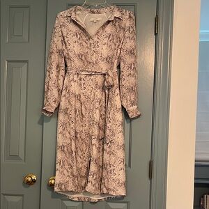 LOFT Snakeskin Print Midi Dress